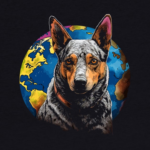 Australian Cattle Dog Earth Day by JH Mart